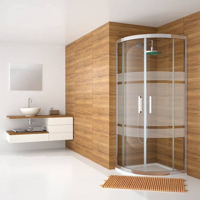 Mampara corredera angular