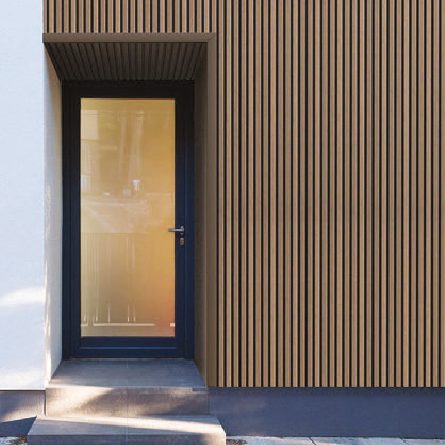 Paneles madera acústica exterior en Manzano Cáceres